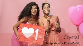 Presentation with making soap - Presentation design consisting of image-of-laughing-african-american background and a coral colored foreground