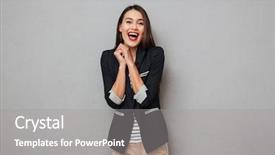  Presentation with asian - PPT layouts having image of laughing asian business background and a gray colored foreground