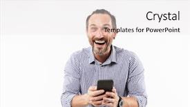  Presentation with camera - PPT layouts consisting of image of laughing emotional adult background and a white colored foreground