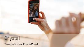  Presentation with ginger - Colorful PPT theme enhanced with image-of-laughing-ginger-woman backdrop and a lemonade colored foreground