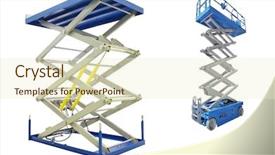  Presentation with machines - Colorful presentation theme enhanced with image of lifting machines backdrop and a cream colored foreground