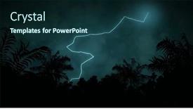  Presentation with weather storm - PPT theme consisting of image-of-lightning-striking-over background and a navy blue colored foreground
