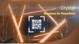  Presentation with code - Theme with image-of-lights-and-qr background and a tawny brown colored foreground