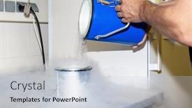  Presentation with liquid - Amazing presentation theme having image-of-liquid-nitrogen backdrop and a lemonade colored foreground