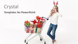  Presentation with antlers - Amazing PPT theme having image-of-little-girl backdrop and a pink colored foreground