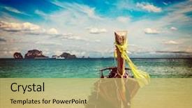  Presentation with vintage retro - Colorful slide deck enhanced with image of long tail boat backdrop and a  colored foreground