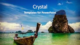  Presentation with vintage retro - Cool new theme with image of long tail boat backdrop and a  colored foreground