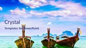 Presentation with faded - Colorful PPT theme enhanced with image of long tail boat backdrop and a  colored foreground