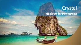  Presentation with krabi - PPT theme enhanced with image of long tail boat background and a  colored foreground