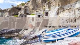  Presentation with lost - Presentation design consisting of image of lost places lipari island south italy background and a mint green colored foreground