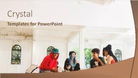  Presentation with hip hop - Presentation design featuring image-of-low-section background and a sky blue colored foreground