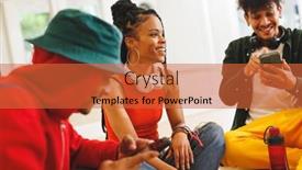  Presentation with hip hop - Slide deck consisting of image-of-low-section background and a red colored foreground