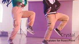  Presentation with movement - Presentation design consisting of image-of-low-section background and a coral colored foreground