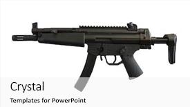  Presentation with gun - Theme featuring image of machine gun background and a white colored foreground
