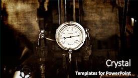  Presentation with machinery - Colorful presentation design enhanced with image of machinery under pressure backdrop and a  colored foreground