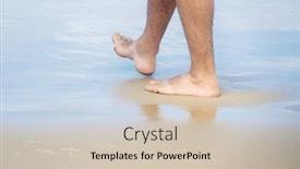  Presentation with microwave imaging image of modern - Amazing PPT theme having image-of-male-bare-feet backdrop and a soft green colored foreground