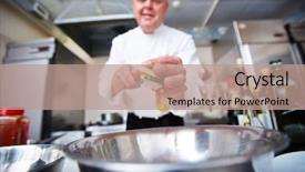  Presentation with fresh cut fruits vegetables - PPT layouts consisting of image of male chef putting background and a  colored foreground
