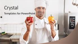  Presentation with pink and white roses shabby chic country - Slide set with chiefs - image of male chief background and a  colored foreground