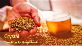  Presentation with brewery - Theme featuring image of man holding barley background and a crimson colored foreground