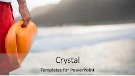  Presentation with rescue - Slide deck consisting of image of man holding rescue background and a light gray colored foreground