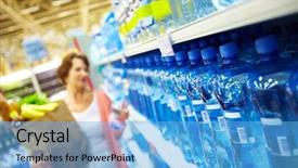  Presentation with plastic bottle - Theme with image of many plastic bottles background and a light blue colored foreground