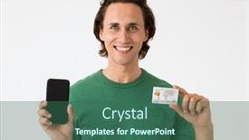  Presentation with masculine - Audience pleasing slide deck consisting of image-of-masculine-brunette-man backdrop and a ocean colored foreground