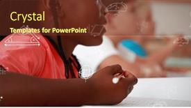  Presentation with global-education - Slide deck featuring image-of-mathematical-equations-over and a tawny brown colored foreground