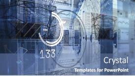  Presentation with spinning globe - PPT theme featuring image-of-mathematical-equations background and a teal colored foreground