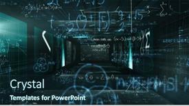  Presentation with digital image - PPT theme consisting of image-of-mathematical-equations background and a  colored foreground