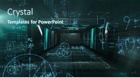  Presentation with digital image - Presentation theme having image-of-mathematical-equations background and a  colored foreground