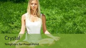  Presentation with lotus - Amazing slide deck having lotus on green grass backdrop and a tawny brown colored foreground