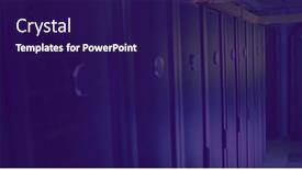  Presentation with digital image processing - Slide deck consisting of image-of-mega-sale-text background and a navy blue colored foreground