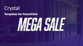  Presentation with digital image processing - Presentation theme with image-of-mega-sale-text background and a navy blue colored foreground