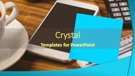  Presentation with note - Slide deck featuring image-of-memo-note background and a tawny brown colored foreground