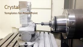  Presentation with cnc machine tool - Colorful slide set enhanced with image of metal-working machine backdrop and a cream colored foreground