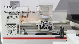  Presentation with machine - Slide set with image of metal-working machine background and a light gray colored foreground