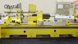  Presentation with machine - Presentation enhanced with image of metal-working machine background and a  colored foreground