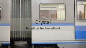  Presentation with metro train - Cool new theme with image of metro train stands on the station backdrop and a light gray colored foreground