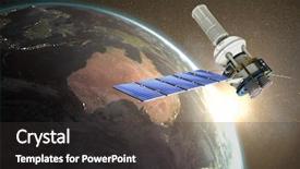  Presentation with antenna - PPT theme with image of modern solar satellite background and a dark gray colored foreground