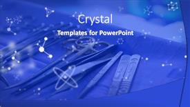  Presentation with digital health - PPT layouts consisting of image-of-molecules-flowing-over background and a cobalt blue colored foreground