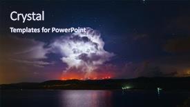  Presentation with storm clouds - Amazing slides having image of moody weather climate backdrop and a navy blue colored foreground