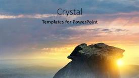  Presentation with media image - PPT theme featuring image-of-mountain-view-mixed background and a seafoam green colored foreground