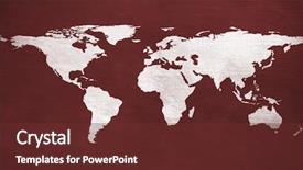  Presentation with digital image processing - Theme enhanced with image of multi colored map background and a tawny brown colored foreground