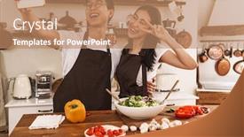  Presentation with multicultural - PPT layouts having image-of-multicultural-couple-gesturing background and a coral colored foreground