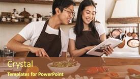  Presentation with multicultural - Cool new theme with image-of-multicultural-couple-smiling backdrop and a tawny brown colored foreground