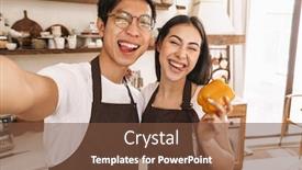  Presentation with multicultural - PPT theme consisting of image-of-multicultural-couple-taking background and a tawny brown colored foreground