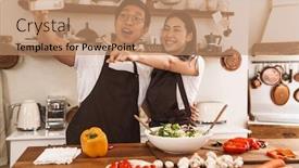  Presentation with multicultural - Beautiful PPT layouts featuring image-of-multicultural-couple-taking backdrop and a coral colored foreground