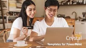  Presentation with happy image - PPT layouts featuring image-of-multicultural-happy-couple background and a coral colored foreground