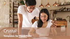  Presentation with planner - PPT layouts having image-of-multicultural-smiling-couple background and a coral colored foreground