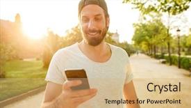  Presentation with green and black - PPT theme having image of muscular macho man background and a  colored foreground